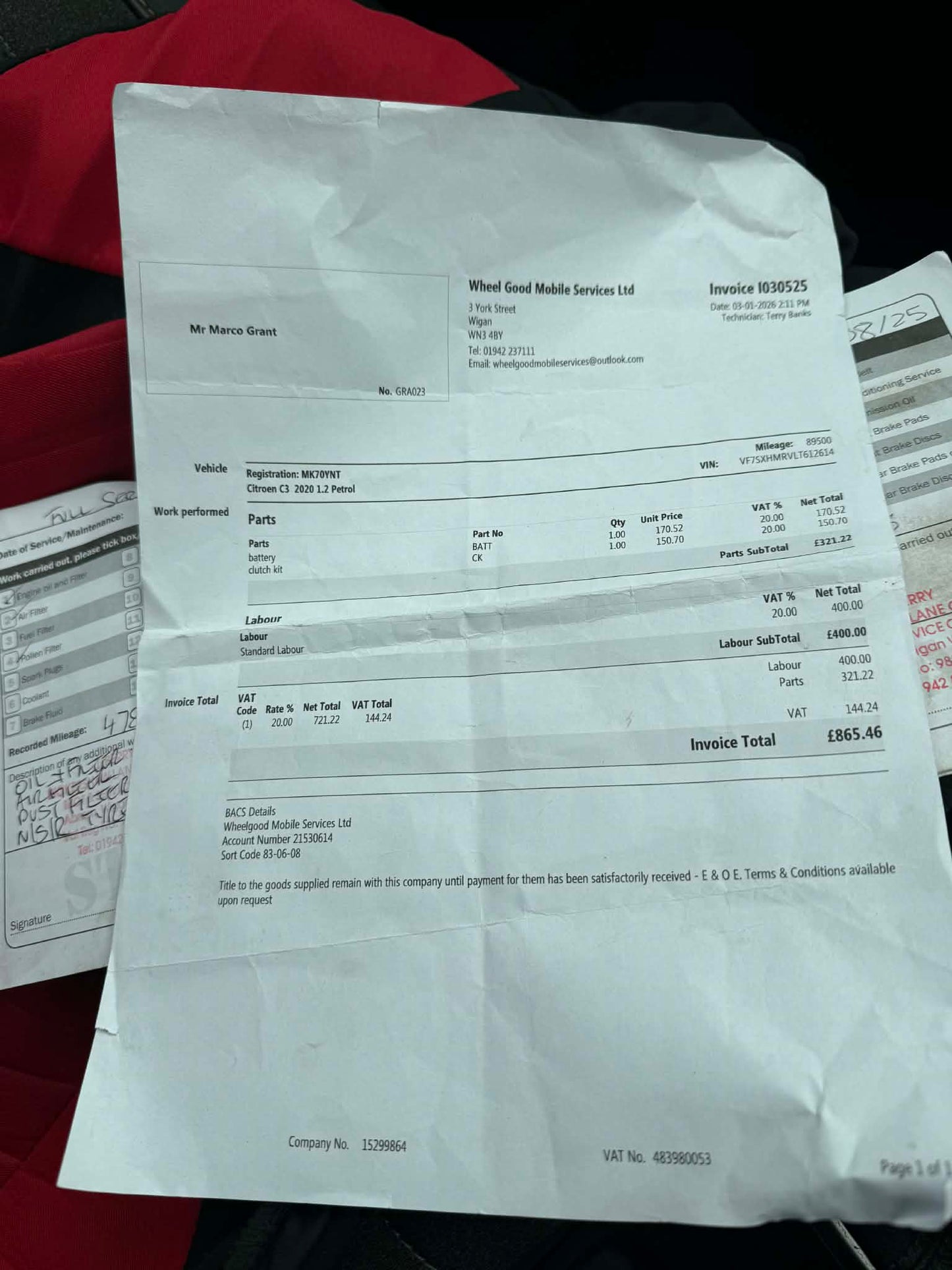 2020 - CITROEN C3 NEW WET BELT